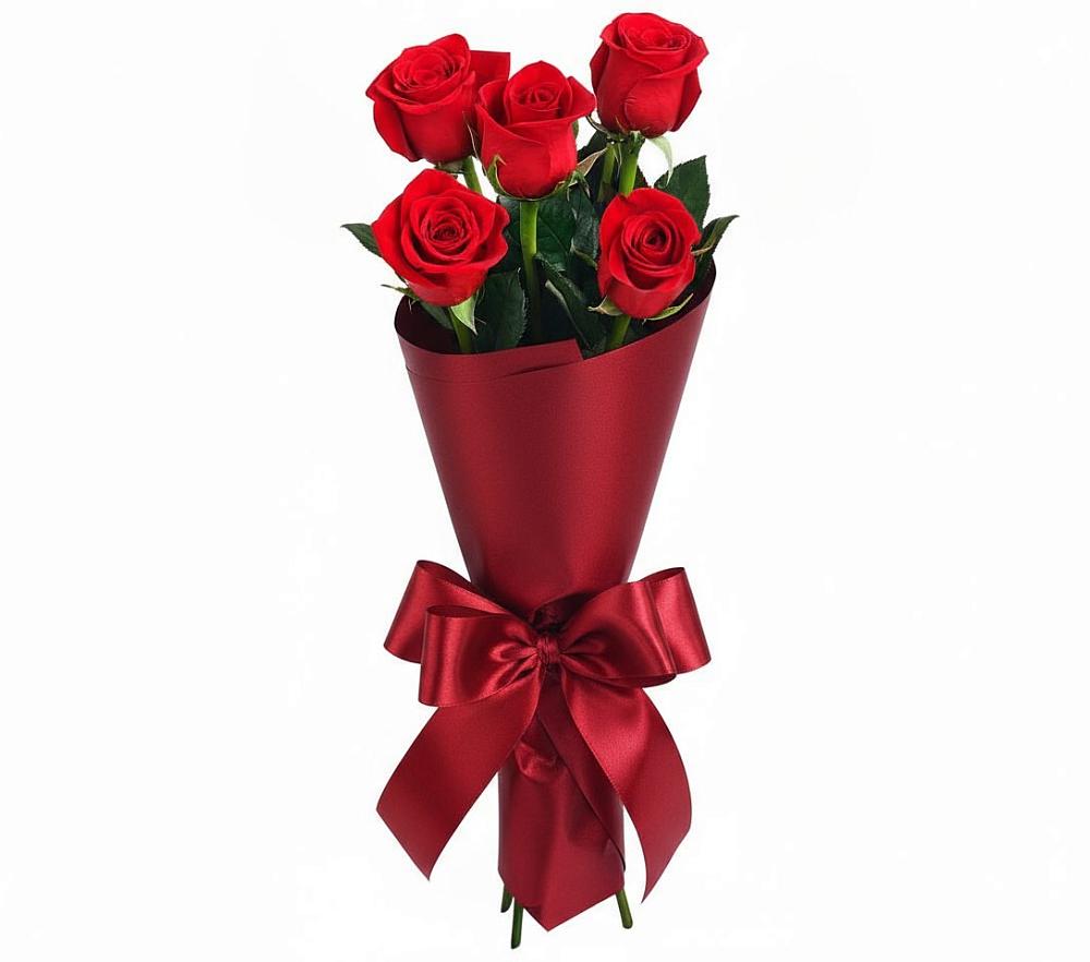 Букет 5 Красных роз Эдлесс Лав в Ловцы