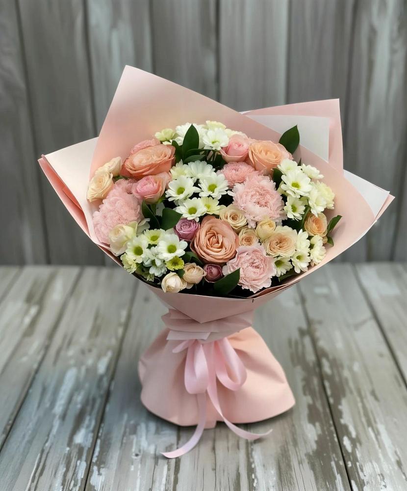 Букет цветов из: Гвоздики, Розы и Хризантемы в Ловцы