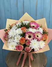 Букет цветов из:  Розы, Герберы и Хризантемы #REPLACE_PRED# Ловцы