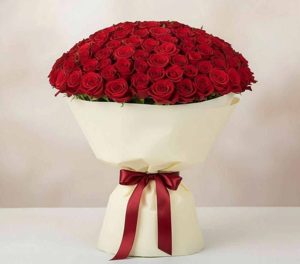 Букет 101 Красная роза Милано в Ловцы