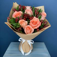 Букет цветов из:  Розы и Альстромерии в Ловцы
