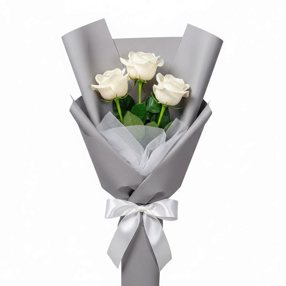 Букет 3 белые розы в Ловцы