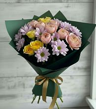 Букет цветов из:  Хризантемы и Розы #REPLACE_PRED# Ловцы