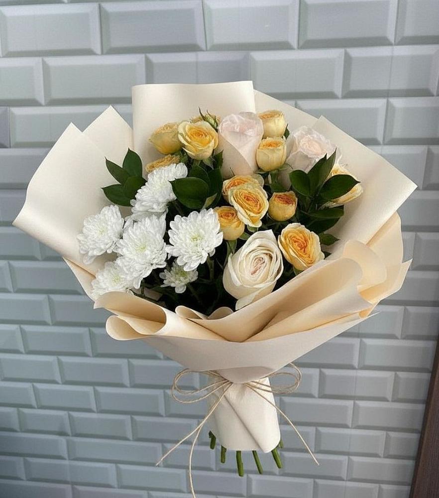 Букет цветов из: Розы и Хризантемы в Ловцы