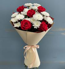 Букет цветов из:  Розы и Хризантемы в Ловцы
