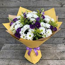 Букет цветов из:  Ирисы, Хризантемы и Ромашки в Ловцы