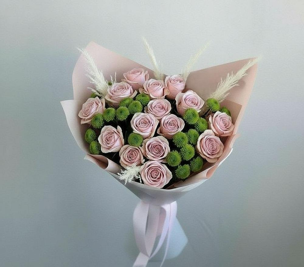 Букет цветов из: Розы и Хризантемы в Ловцы