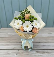 Букет цветов из:  Герберы, Розы и Хризантемы #REPLACE_PRED# Ловцы