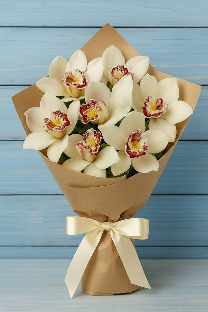 Букет цветов из: Орхидеи и Розы в Ловцы